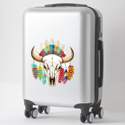 Bizonschedel Native American embleem Sticker (Koffer)