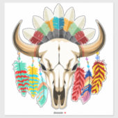 Bizonschedel Native American embleem Sticker (Vel)
