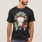 Bizonschedel Native American embleem T-shirt (Voorkant)