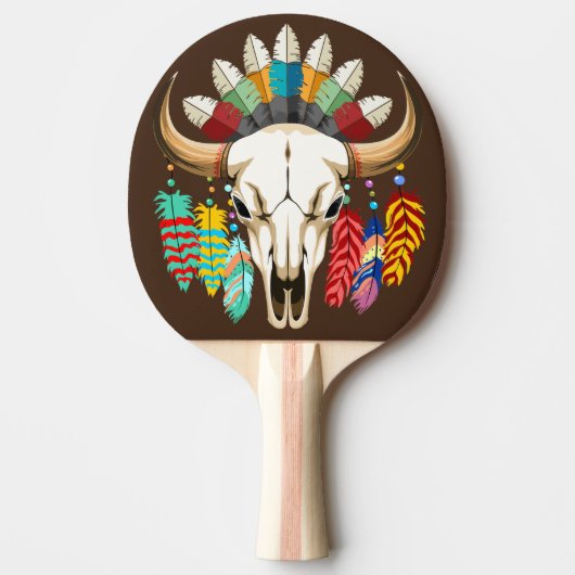 Bizonschedel Native American embleem Tafeltennisbatje (Voorkant)
