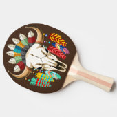 Bizonschedel Native American embleem Tafeltennisbatje (Zijkant)