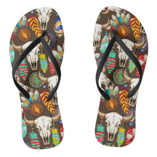Bizonschedel Native American embleem Teenslippers