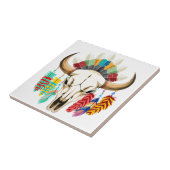 Bizonschedel Native American embleem Tegeltje (Zijkant)