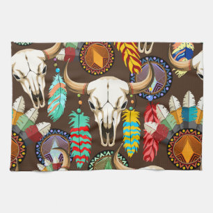 Bizonschedel Native American embleem Theedoek