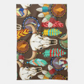 Bizonschedel Native American embleem Theedoek (Verticaal)
