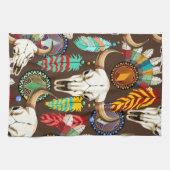 Bizonschedel Native American embleem Theedoek (Horizontaal)