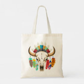 Bizonschedel Native American embleem Tote Bag (Achterkant)