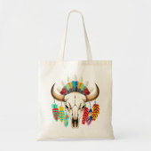 Bizonschedel Native American embleem Tote Bag (Voorkant)
