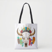 Bizonschedel Native American embleem Tote Bag (Voorkant)
