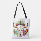 Bizonschedel Native American embleem Tote Bag (Achterkant)