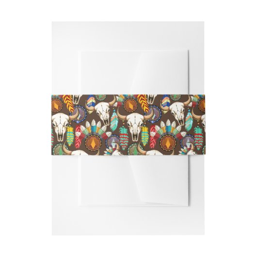 Bizonschedel Native American embleem Uitnodigingen Wikkel (Voorkant Voorbeeld)