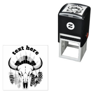 Bizonschedel Native American embleem Zelfinktende Stempel
