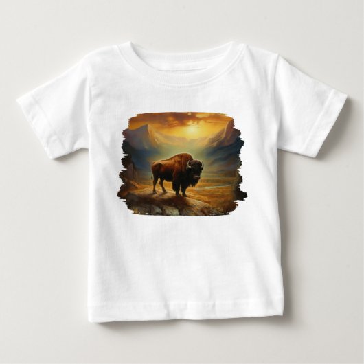 Bizonsilhouet bij zonsondergang (Voorkant)