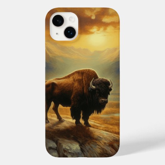 Bizonsilhouet bij zonsondergang Case-Mate iPhone case (Achterkant)