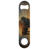 Bizonsilhouet bij zonsondergang speed flessenopener (Voorkant)
