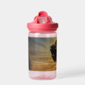 Bizonsilhouet bij zonsondergang waterfles (Voorkant)