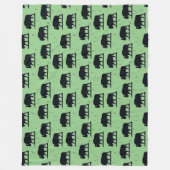 Bizonsilhouet Graspatroon Fleece Deken (Voorkant)