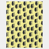 Bizonsilhouet Graspatroon Fleece Deken (Voorkant)