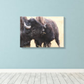 bizonvriendschap canvas afdruk (Insitu (Houten vloer))