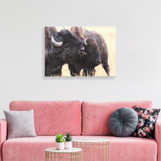 bizonvriendschap canvas afdruk (Insitu (Woonkamer))