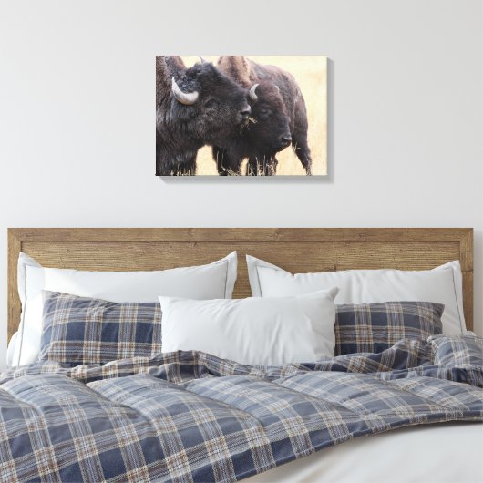 bizonvriendschap canvas afdruk (Insitu (Slaapkamer))