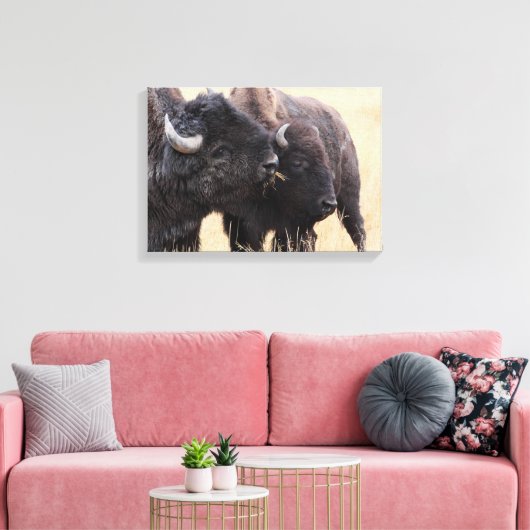 bizonvriendschap canvas afdruk (Insitu (Woonkamer))