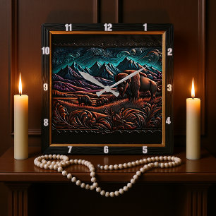 bizonwoestijn vierkante klok