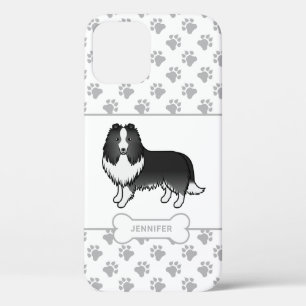 BiZwart kapsel met poten, hondenbont en naam Case-Mate iPhone Case