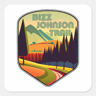 Bizz Johnson Trail Kleuren Vierkante Sticker