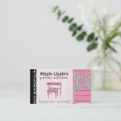 Bizzie Lizzie Zebra en Stippen Visitekaartje (Staand voorkant)