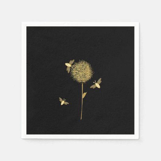 Bizzy Bijen op een Paardenbloem Papier Servetten (Voorkant)