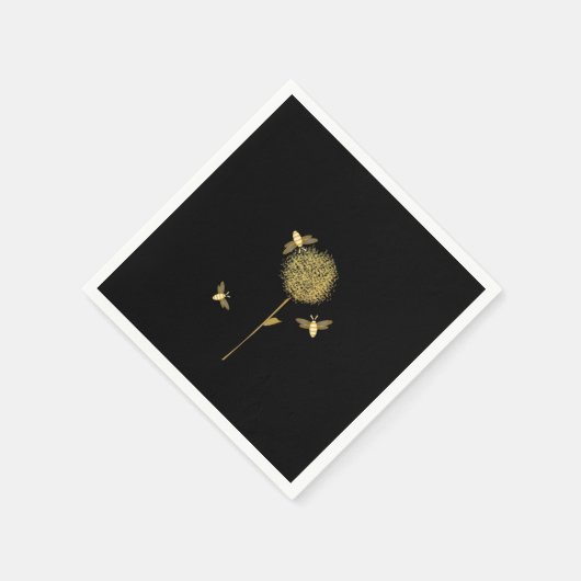 Bizzy Bijen op een Paardenbloem Papier Servetten (Hoek)