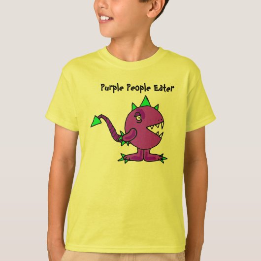 BJ- Funny Paarse People Eater Monster Shirt (Voorkant)