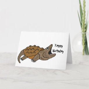 BJ- Funny Snapping Turtle Birthday-kaart Kaart