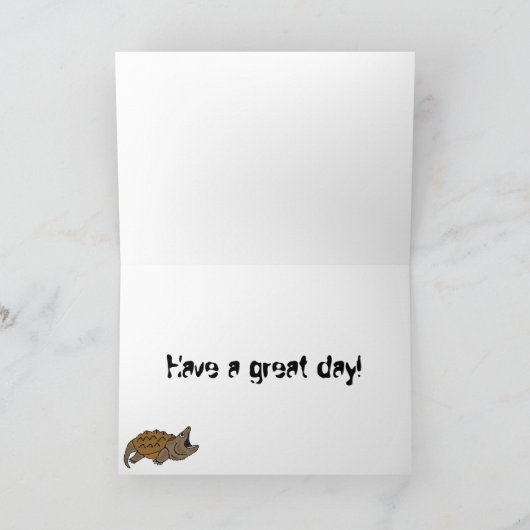 BJ - Grappige Snapping Schildpad Verjaardag Kaart (Binnen)