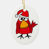 BJ - Roodkardinaal kerstversiering Keramisch Ornament (Achterkant)