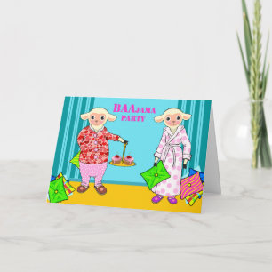 Bjama Party Cute Pajama Party Invitation Sheep