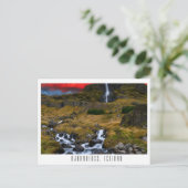 Bjarnafoss waterval, IJsland briefkaart (Staand voorkant)