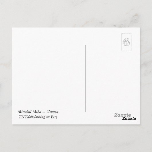 BJD Mirodoll Mika Briefkaart (Achterkant)