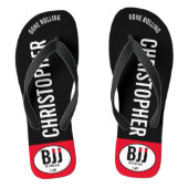 BJJ Black Belt Rolling Toevoegen Jouw naam Jiu Jit Teenslippers (Voetbed)