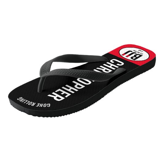 BJJ Black Belt Rolling Toevoegen Jouw naam Jiu Jit Teenslippers (Schuin)