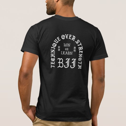 BJJ Blackletter (wit) T-shirt (Achterkant)