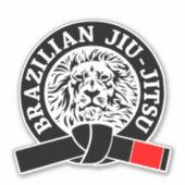 BJJ - Braziliaans Jiu-Jitsu Leeuw Embleem Sticker (Voorkant)