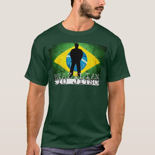 BJJ Braziliaanse Jiu Jitsu - Braziliaans vlagpicto T-shirt (Voorkant)
