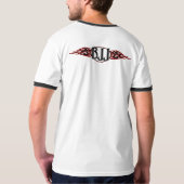 BJJ Braziliaanse Jiu Jitsu Red Flames T-shirt (Achterkant volledig)