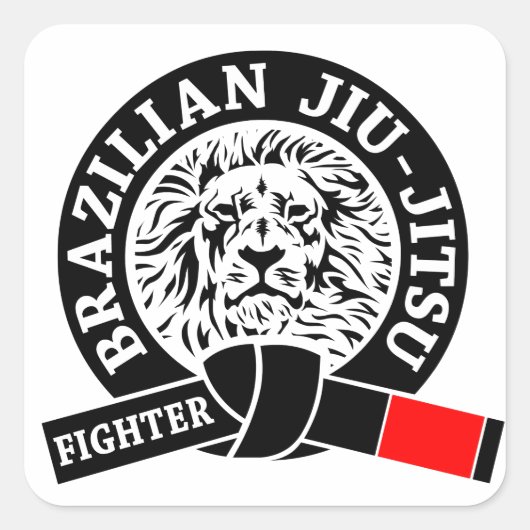 BJJ - Braziliaanse Jiu - Jitsu Vierkante Sticker (Voorkant)