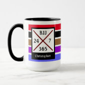 BJJ Brazilian Jiu Jitsu 24 7 365 Belt Stripes Naam Mok (Links)