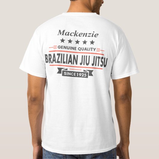 BJJ Brazilian Jiu Jitsu Gepersonaliseerd Voor & Ac T-shirt (Achterkant)