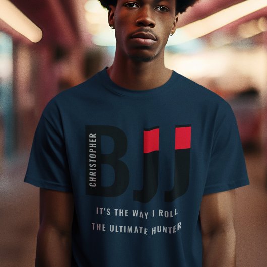 BJJ Brazilian Jiu Jitsu Naam toevoegen Black Belt T-shirt