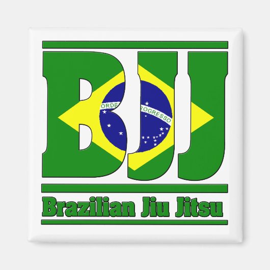 BJJ Brazililian Jiu Jitsu Flag MMA Magneet (Voorkant)